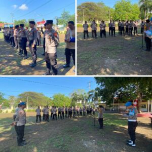 Apel Persiapan dan Pengecekan Pasukan OMP 2024, Siwas Polres Bima Laksanakan Pengawas dan Monitoring