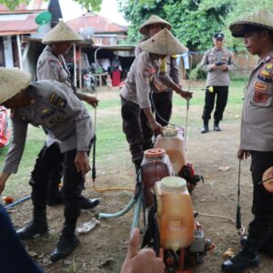 Dukung  Program Presiden RI, Ketahanan Pangan Polres Bima Laksanakan Pengolahan Lahan di Mapolsek Belo