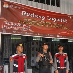 Satgas Preventif Polres Bima, Tingkatkan Keamanan Dengan Patroli di Kantor KPU, Bawaslu dan Gudang Logistik KPU