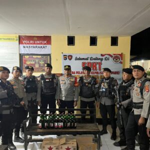 Polres Bima Kota Razia Miras di Café dan Tempat Hiburan Malam, Puluhan Botol Disita
